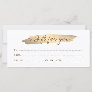 Script Modern Minimalist Gold Gift Certificate