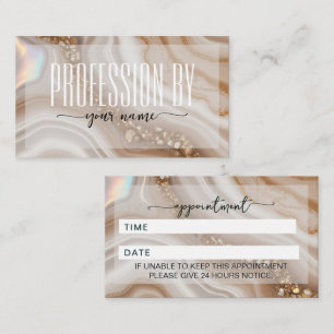 Script Modern Nuteral beige and gold Appointment Card
