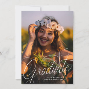 Script Modern Photo Graduation Party Invitation