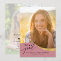 Script Modern Shape Photo Rose Gold Graduation