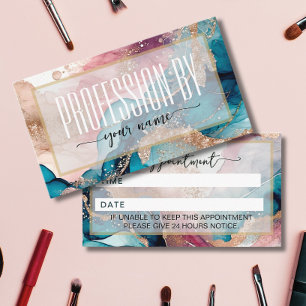 Script Modern watercolor Iridescent and gold Appointment Card