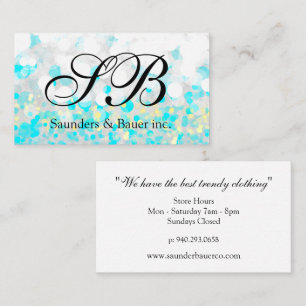 Script Monogram Bubbles Business Card