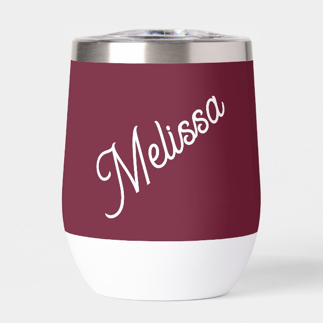 Script monogram, burgundy red  (Front)