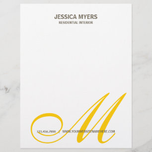 Script Monogram Business Letterhead
