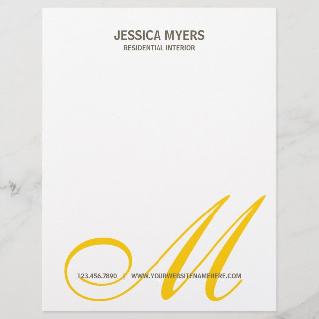 Script Monogram Business Letterhead (Front)