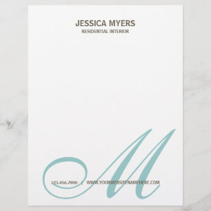 Script Monogram Business Letterhead