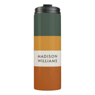 Script Monogram Colorblock Horizontal Stripe Therm Thermal Tumbler