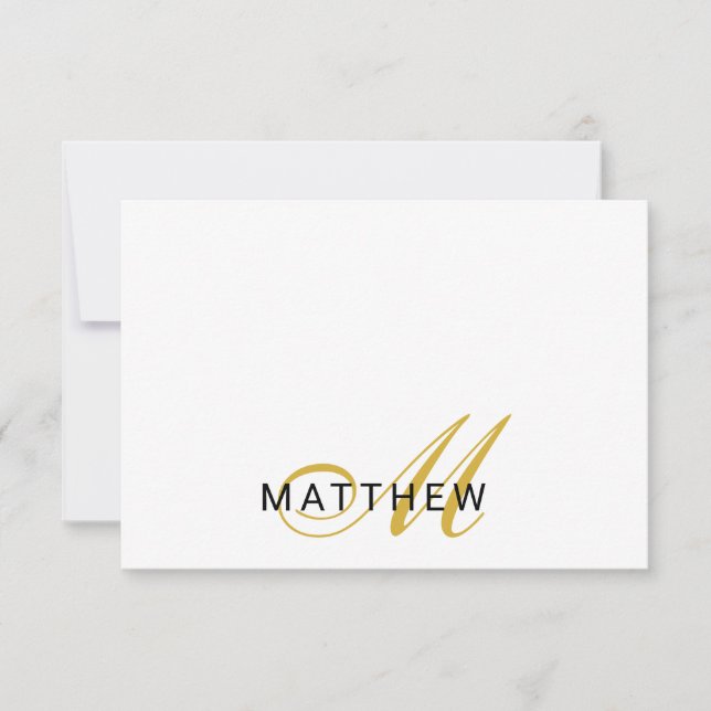 Script Monogram Gold Black Card (Front)