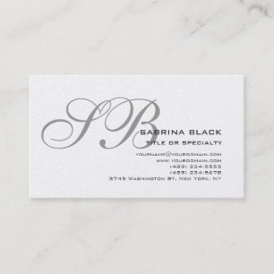 Script Monogram Grey Consultant Business Card