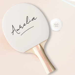 Script Monogram Modern Minimalist Feminine Name Ping Pong Paddle