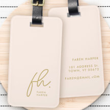 Script Monogram Modern Simple Elegant Blush Gold