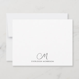 Script Monogram Modern Stationery Card