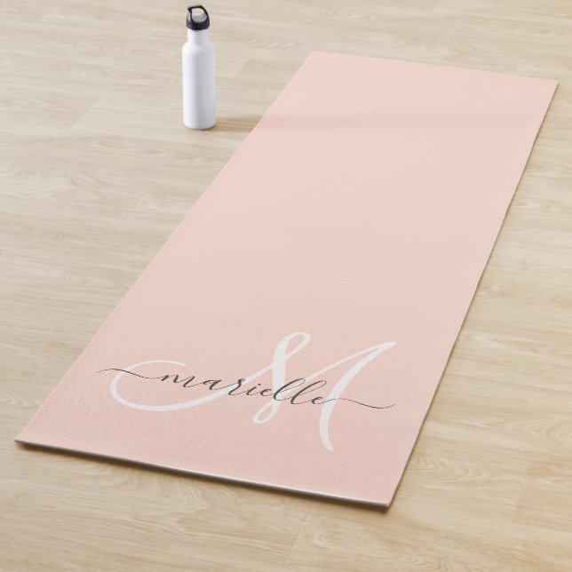 Script Monogram Peach Pink Yoga Mat (In Situ)