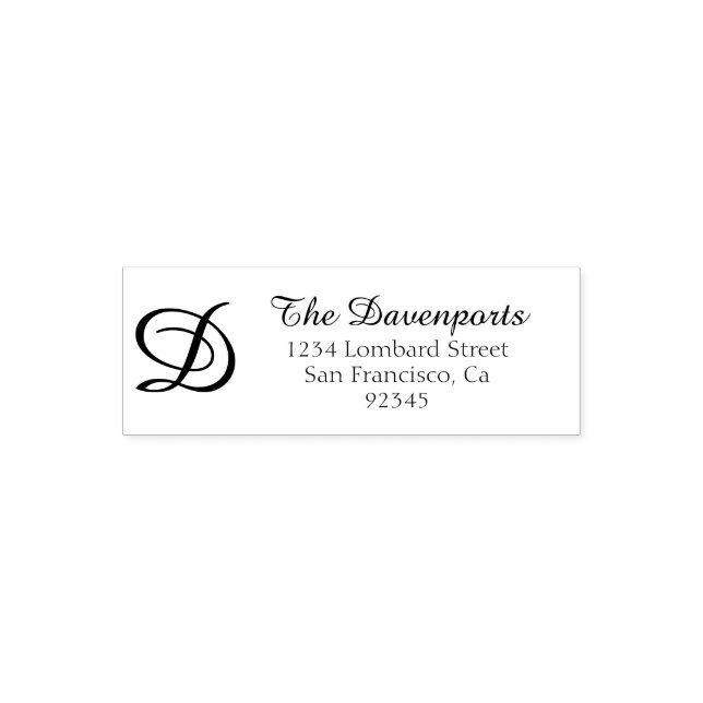 Script Monogram Return Address Self-inking Stamp (Design)