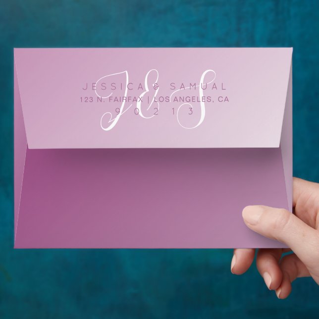 Script Monogram Wedding Bridal Shower or Birthday  Envelope (Hand)