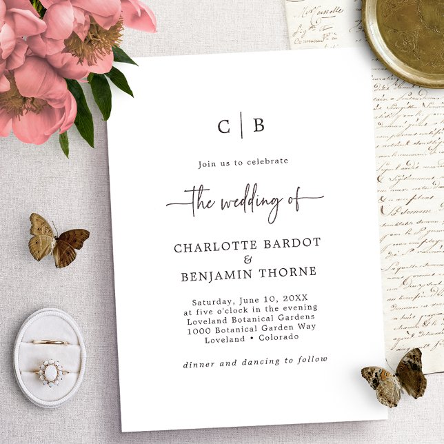 Script Monogram Wedding Invitation (Creator Uploaded)
