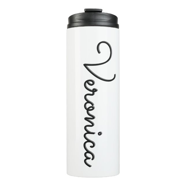 Script Monogram White Thermal Tumbler (Front)