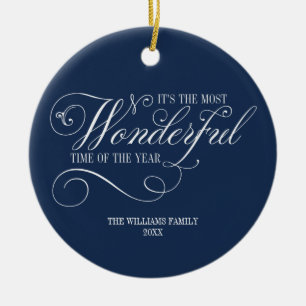 Script Most Wonderful Time Of The Year Holiday Ceramic Tree Decoration