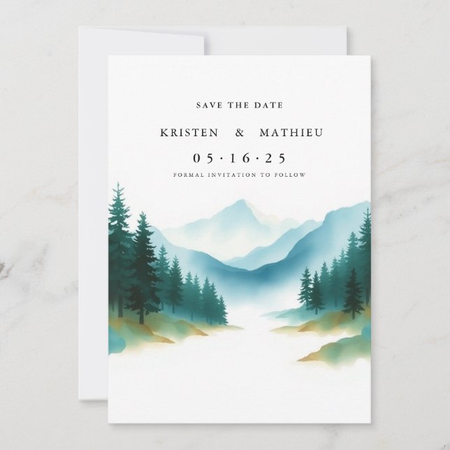 Script Mountain Save The Date (Front)