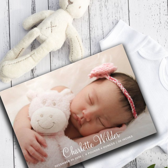 Script Name 2 Photo Baby Girl Birth Announcement (Creator Uploaded)