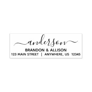 Script Name Address Self Inking Stamp