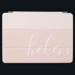 Script Name Chic Personalised Two-Tone Peach iPad Air Cover<br><div class="desc">Elegant and chic,  this iPad cover features a pastel two-toned peach background with a custom name in a modern script font.</div>