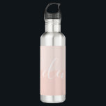 Script Name Chic Two-Toned Peach Personalized 710 Ml Water Bottle<br><div class="desc">Elegant and chic water bottle featuring a two-toned peach background with a custom name in a modern,  script font. Wonderful as a bridesmaid gift,  birthday gift,  teacher gift,  party favor and more.</div>