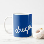 Script Name Custom Gift Navy Blue White Coffee Mug<br><div class="desc">Gift this custom custom script name mug to the coffee or tea lover in your life. Personalise the name and drink type. In navy blue and white. Makes a wonderful gift for graduation,  mother's day,  Christmas,  birthdays and bridesmaids. Part of a collection from Parcel Studios.</div>