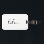 Script Name Custom Personalised Gift Luggage Tag<br><div class="desc">This personalised luggage tag is simple,  modern and elegant. Text and text colour is fully customisable. Perfect as a bridesmaid gift,  wedding favour,  birthday or graduation gift. Part of a collection from Parcel Studios.</div>