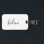 Script Name Custom Personalised Gift Luggage Tag<br><div class="desc">This personalised luggage tag is simple,  modern and elegant. Text and text colour is fully customisable. Perfect as a bridesmaid gift,  wedding favour,  birthday or graduation gift. Part of a collection from Parcel Studios.</div>