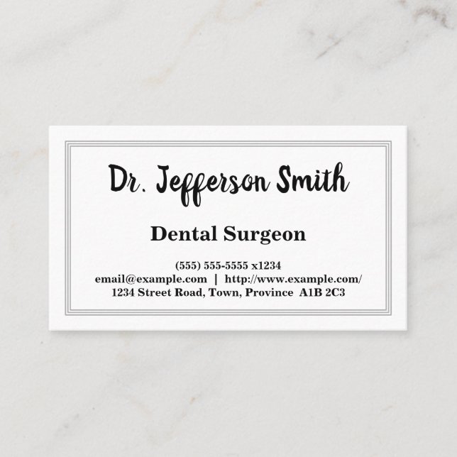 Script Name Dentist Business Card (Front)