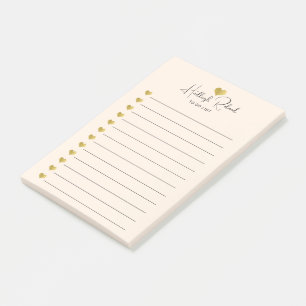 Script Name Gold Heart Monogram Peach Post-it Notes