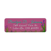 Script Name Grass & Flower Border on Burgundy