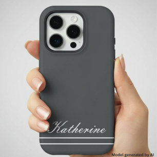 Script Name Minimalist Charcoal Grey iPhone 16 Pro Case
