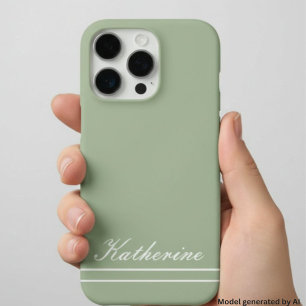 Script Name Minimalist Green Eucalyptus iPhone 16 Pro Case
