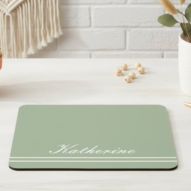 Script Name Minimalist Green Eucalyptus Mouse Pad (Creator Uploaded)