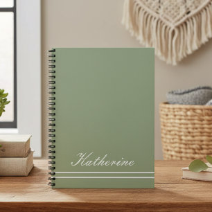 Script Name Minimalist Green Eucalyptus Notebook