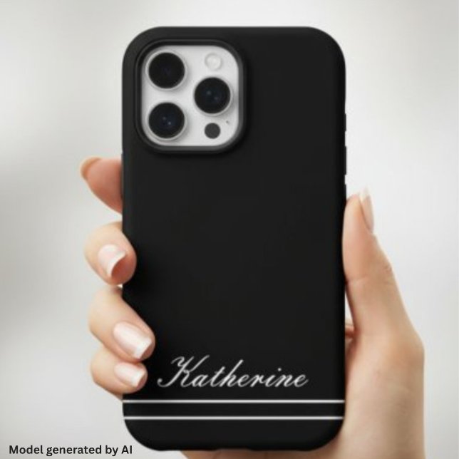 Script Name Minimalist Midnight Black iPhone Case (Creator Uploaded)