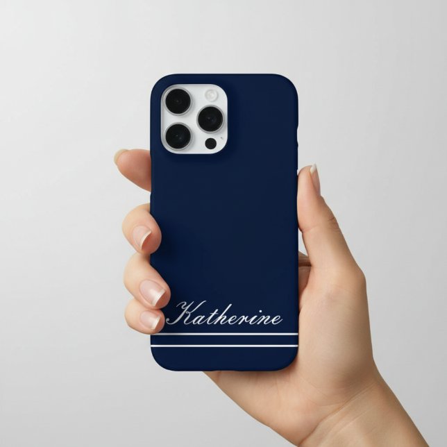 Script Name Minimalist Navy Blue iPhone Case (Creator Uploaded)