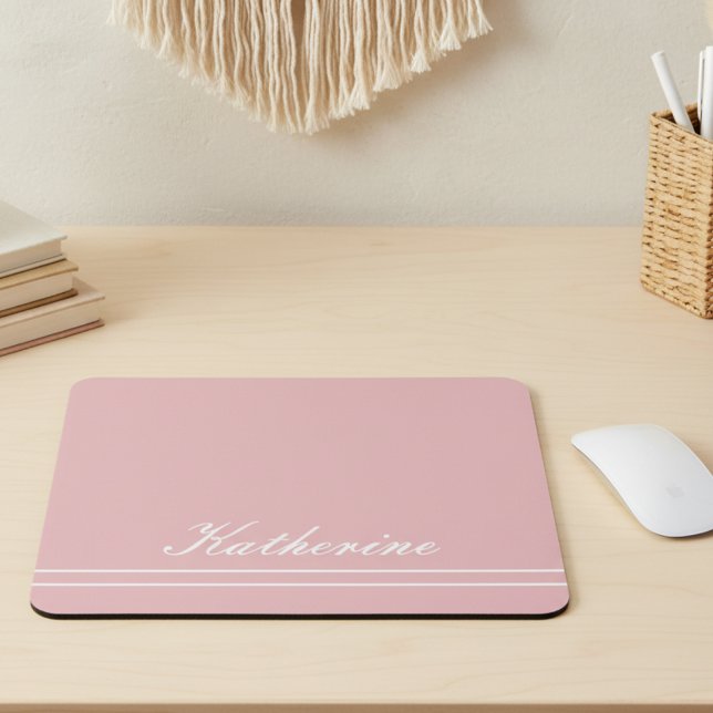Script Name Minimalist Pink Mouse Pad (Creator Uploaded)