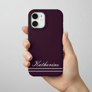 Script Name Minimalist Plum iPhone 16 Case