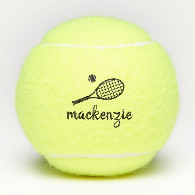 Script Name Modern Personalised  Tennis Balls (Front)