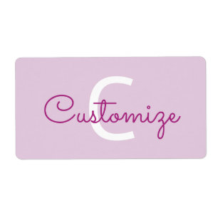 Script Name & Monogram   Magenta & Light Purple