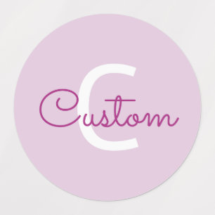 Script Name & Monogram   Magenta & Light Purple