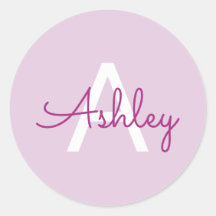 Script Name & Monogram | Magenta & Light Purple