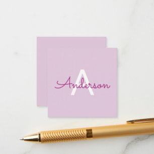 Script Name & Monogram Magenta & Light Purple Enclosure Card
