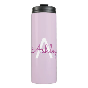 Script Name & Monogram   Magenta & Light Purple Thermal Tumbler