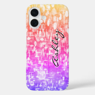 Script Name on Rainbow Sequins iPhone 16 Case