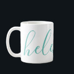 Script Name Personalised Custom Aqua Blue Mug<br><div class="desc">A gorgeous mug featuring a custom name in a modern,  elegant script font. In green-blue aqua and white. Wonderful as a mother's day,  holiday,  birthday,  housewarming or bridesmaid gift.</div>