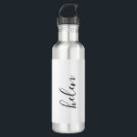 Script Name Personalised Gift Custom Black<br><div class="desc">A gorgeous water bottle featuring a custom name in a modern,  elegant script font. In black and white. Wonderful as a Mother's Day,  holiday,  birthday,  housewarming or bridesmaid gift.</div>